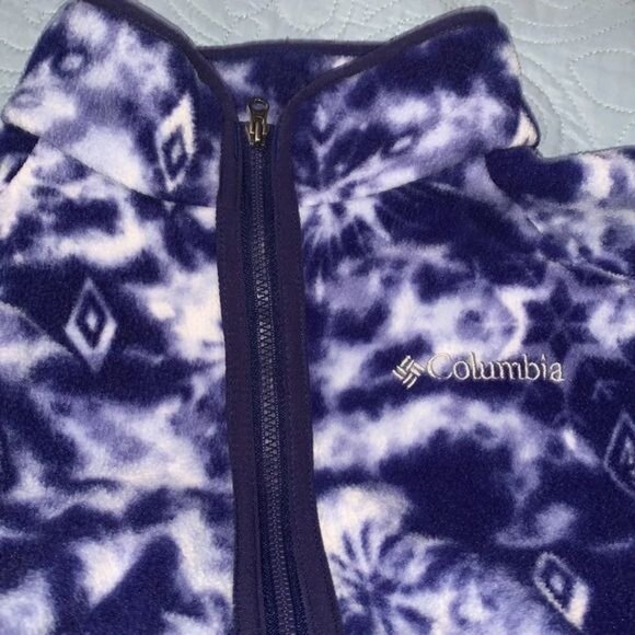 Columbia Disney Frozen II Kids Fleece Jacket L Blue Tie-Dye - Picture 3 of 8
